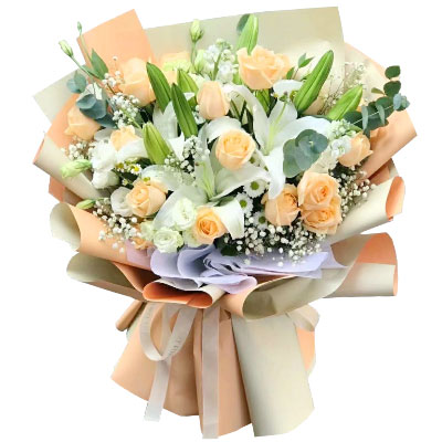 武汉19朵香槟玫瑰百合，你是我的真爱