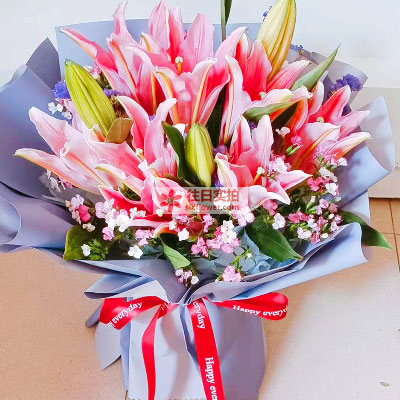 武汉6支香水百合，全家幸福快乐