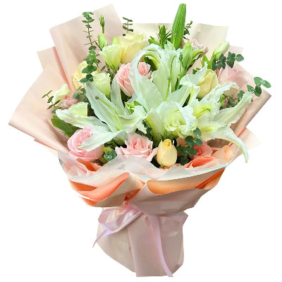 武汉10朵玫瑰百合混搭，爱是难忘时刻